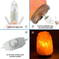 Bubyvv Salt Lamp Cord Salt Lamp Cord And Base Assembly Clip For All Himalayan Crystal Salt Lamps 4 Free 15W E12 Base Bulbs Fo