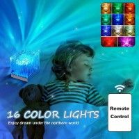 Vebero Auraglimmer Tesseract Lamp, 16 Color Crystal Lamp Led Night Light/Northern Lights Lamp, Midnight Aurora Glow, Room Decor Night Light Remote Controlled (Size : Charge)