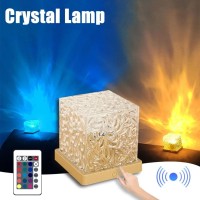 Vebero Auraglimmer Tesseract Lamp, 16 Color Crystal Lamp Led Night Light/Northern Lights Lamp, Midnight Aurora Glow, Room Decor Night Light Remote Controlled (Size : Charge)