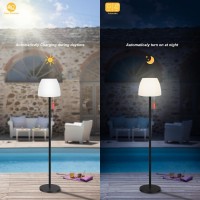 Qnkaa Outdoor Floor Lamp Solar Outdoor Lamps For Patio Waterproof Shower Lamp,Led Cordless Floor Lamp With Light Sensor,Rechargeable Dimmable Floor Lamp Warm White+Rgb Solar Lamp For For Garden