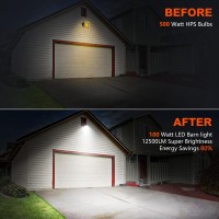 Ceena Led Barn Light, Dusk To Dawn Outdoor Area Lighting, 100W 12500Lm 6000K Adjustable Angle Daylight, Ip66 Waterproof Security Lights For Yard, Street, Garage, Farmhouse,1-Pack