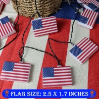 Upgraded 4Th Of July Decorations- 30 Big American Flag Solar String Lights, Wateproof 4Th Of July Outdoor Lights, Us Flag Patriotic Lights For July 4Th, Christmas In July, Memorial Day Decorations