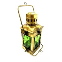 Antique Avenue Vintage Maritime Brass Green Oil Lamp Ship Lantern Antique Boat Nautical Gift