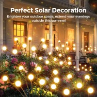 Kelme Solar Garden Lights New Upgraded 4 Pack 32 Led Swaying Firefly Solar Lights Outdoor Garden Decor Sway By Wind Waterproo