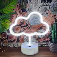 Vifulin Cloud Neon Signs Cloud Lights For Bedroom White Led Cloud Light Room Decor Usbbattery Powered Cloud Neon Light Aesth