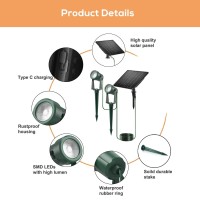 Zyan Solar Landscape Lighting Solar Spot Lights Outdoor For Yard Garden Lawn Plant Tree Wall Pathways Pool Areas With A