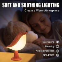 Vquand Bird Small Desk Lamp Dimmer Kids Night Light For Bedroom Cordless Table Lamp With 3 Color Temperature And Touch Sensor