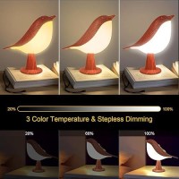 Vquand Bird Small Desk Lamp Dimmer Kids Night Light For Bedroom Cordless Table Lamp With 3 Color Temperature And Touch Sensor