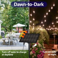 Stright 35Ft Solar String Lights Outdoor Weatherproof With Remote Usb Plug Solar Powered G40 Led Edison Bulb Outdoor String Lig