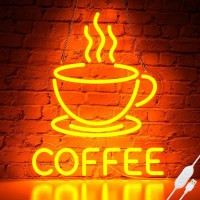 Basaneon Coffee Neon Sign Dimmable Led Coffee Sign Bright Neon Coffee Signs For Coffee Bar Usb Powered Coffee Neon Light Sign