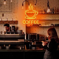 Basaneon Coffee Neon Sign Dimmable Led Coffee Sign Bright Neon Coffee Signs For Coffee Bar Usb Powered Coffee Neon Light Sign