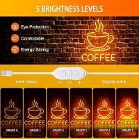 Basaneon Coffee Neon Sign Dimmable Led Coffee Sign Bright Neon Coffee Signs For Coffee Bar Usb Powered Coffee Neon Light Sign