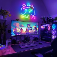 Basaneon Gamer Neon Sign Gamepad Shaped Led Neon Gaming Signs For Boys Room Dimmable Led Game Controller Neon Sign Usb Powered