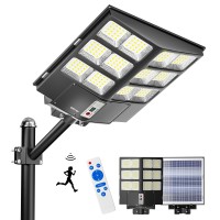 Ofuray 600W Solar Street Lights Outdoor 6500K Outdoor Led Solar Security Flood Lights Dusk To Dawn Wide Angle Lamp With Motion