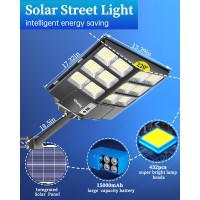 Ofuray 600W Solar Street Lights Outdoor 6500K Outdoor Led Solar Security Flood Lights Dusk To Dawn Wide Angle Lamp With Motion