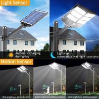 Ofuray 600W Solar Street Lights Outdoor 6500K Outdoor Led Solar Security Flood Lights Dusk To Dawn Wide Angle Lamp With Motion