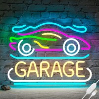 Basaneon Car Neon Sign For Wall Decor Dimmable Racing Car Neon Sign Led Car Signs For Garage Decor Usb Powered Colorful Roadst