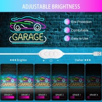 Basaneon Car Neon Sign For Wall Decor Dimmable Racing Car Neon Sign Led Car Signs For Garage Decor Usb Powered Colorful Roadst