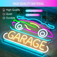 Basaneon Car Neon Sign For Wall Decor Dimmable Racing Car Neon Sign Led Car Signs For Garage Decor Usb Powered Colorful Roadst