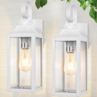 Yolsunes 2 Pack Outdoor Light Fixtures Wall Mount 15 Inch White Exterior Wall Sconces Waterproof Large Outside Lights For Hous