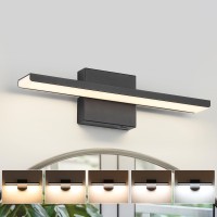 Jusheng Bathroom Lighting Fixtures Over Mirror Dimmable 5Cct Black Vanity Lighting Fixtures Led Bathroom Vanity Lights 1614 I