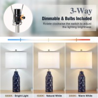 Luvkczc 248 Ceramic Table Lamps Set Of 2 For Nightstand 3 Color Temperaturebulbs Included Bedside Lamps For Living Room B