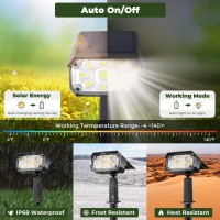 4 Pack Solar Spot Lights Outdoor Waterproof Ip68 For Flag Tree House Statue Usb Solar Powered Outside Landscape Spotlights 3