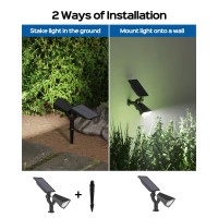 Jackyled Solar Lights For Outside 4 Modes Solar Spot Lights Outdoor Landscape Lighting With 26 Bright Led 2In1 180Adjustable