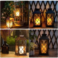 Outdoor Solar Led Lantern, Waterproof Hanging Lantern, Flickering Flameless Candle Light, Decoration Lamp For Patio, Garden, Party, Backyard