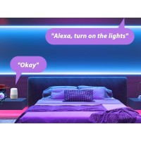 Ledagic 50Ft Smart Led Strip Lights Wifi Led Lights For Bedroom Music Sync Color Changing Led Light Strip Work With Alexa And Go