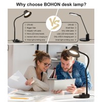 Bohon Led Desk Lamp For Home Office Fully Dimmable Bedside Lamps With Usb A And C Charging Port 5 Colors Reading Lamp With Nig