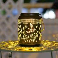 Stargarden Solar Lantern Metal Solar Hanging Lanterns Outdoor Hummingbird Solar Powered Lantern For Yard Garden Decorgreen