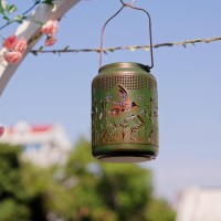 Stargarden Solar Lantern Metal Solar Hanging Lanterns Outdoor Hummingbird Solar Powered Lantern For Yard Garden Decorgreen