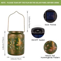 Stargarden Solar Lantern Metal Solar Hanging Lanterns Outdoor Hummingbird Solar Powered Lantern For Yard Garden Decorgreen