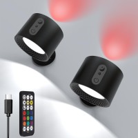 Wall Light Up And Down Lights Rechargeable 3 Color Rgb Ambience 6 Brightness Wall Sconce With Remote Magnetic 360 Free R