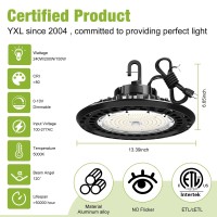 Yxl 240W 2 Pack Super Bright High Bay Led Lights Ufo High Bay Led Shop Lights 36000Lm 5000K 010V Dimmable Us Plug 5 Cable 1