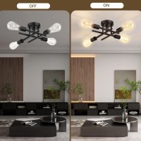 Ceiling Light 4Light Black Ceiling Light Fixture Semi Flush Mount Ceiling Light Dining Room Light Fixture Modern Ceiling Li