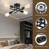 Ceiling Light 4Light Black Ceiling Light Fixture Semi Flush Mount Ceiling Light Dining Room Light Fixture Modern Ceiling Li