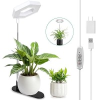 Foxgarden Plant Light 42Leds Grow Lights For Indoor Plants Full Spectrum Desk Growing Lamp With Detachable Base Height Adjust