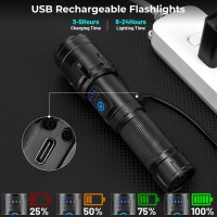 Auraseason Rechargeable Flashlights High Lumens 990 000 Lumen Super Bright Led Flash Light Powerful Flashlight With 7 Modes C