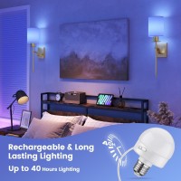 Suraielec Wall Lights Battery Operated Non Hardwired Wall Sconce With Remote 12 Rgb Colors Timer Gold Wireless Rechargeable