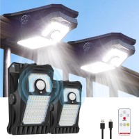 Lifengsoler 118Leds Solar Motion Sensor Lights Outdoor 2 Pack Clip On Solar Lights Outdoor Waterproof High Bright Solar Powere