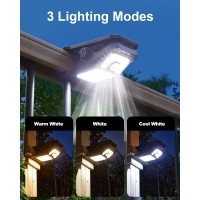 Lifengsoler 118Leds Solar Motion Sensor Lights Outdoor 2 Pack Clip On Solar Lights Outdoor Waterproof High Bright Solar Powere