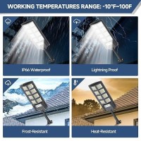 Ecojligoas 200W Solar Street Lights Outdoor Waterproof 12000Lm Led Solar Parking Lot Lights Dusk To Dawn Solar Flood Light Wid