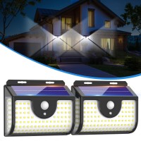 Ornnut Solar Lights Outdoor 2 Pack Ultra Bright 134Led Motion Sensor Outdoor Lights With 270Wide Angle 3 Modes Ip65 Waterpro