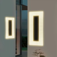 2 Packs 11 Inches Led Outdoor Wall Lights 3000K-6000K Modern Wall Sconce Led Exterior Lighting Fixtures Outside Lights For House Living Room Corridor