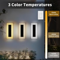 2 Packs 11 Inches Led Outdoor Wall Lights 3000K-6000K Modern Wall Sconce Led Exterior Lighting Fixtures Outside Lights For House Living Room Corridor