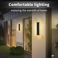 2 Packs 11 Inches Led Outdoor Wall Lights 3000K-6000K Modern Wall Sconce Led Exterior Lighting Fixtures Outside Lights For House Living Room Corridor