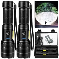 Furold Rechargeable Led Flashlights High Lumens 990 000 Lumens Super Bright Flashlight 7 Modes Wcob Work Light Powerful Flash