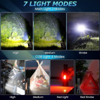 Furold Rechargeable Led Flashlights High Lumens 990 000 Lumens Super Bright Flashlight 7 Modes Wcob Work Light Powerful Flash